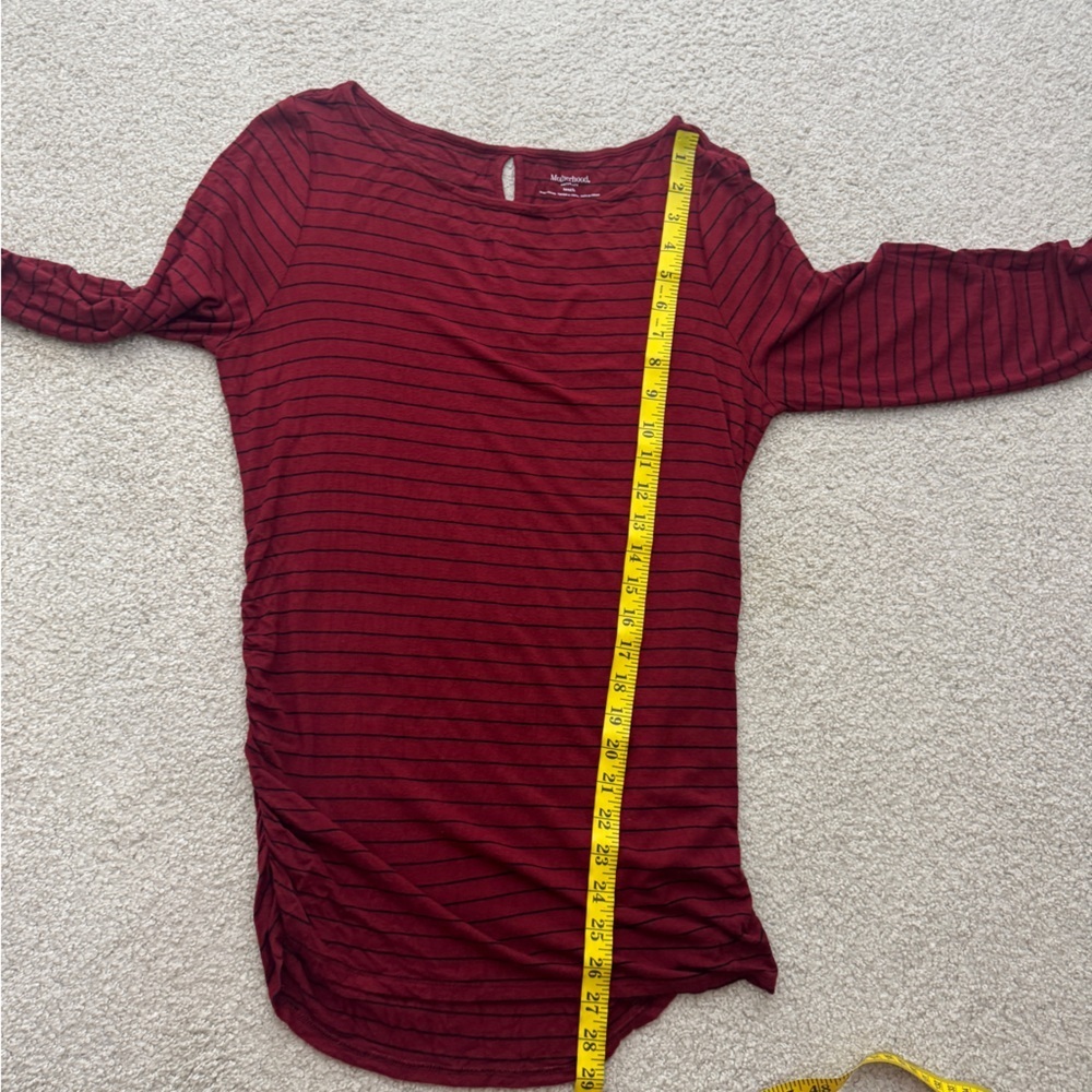 Women's Motherhood Red Striped Top - Picture 6 of 7